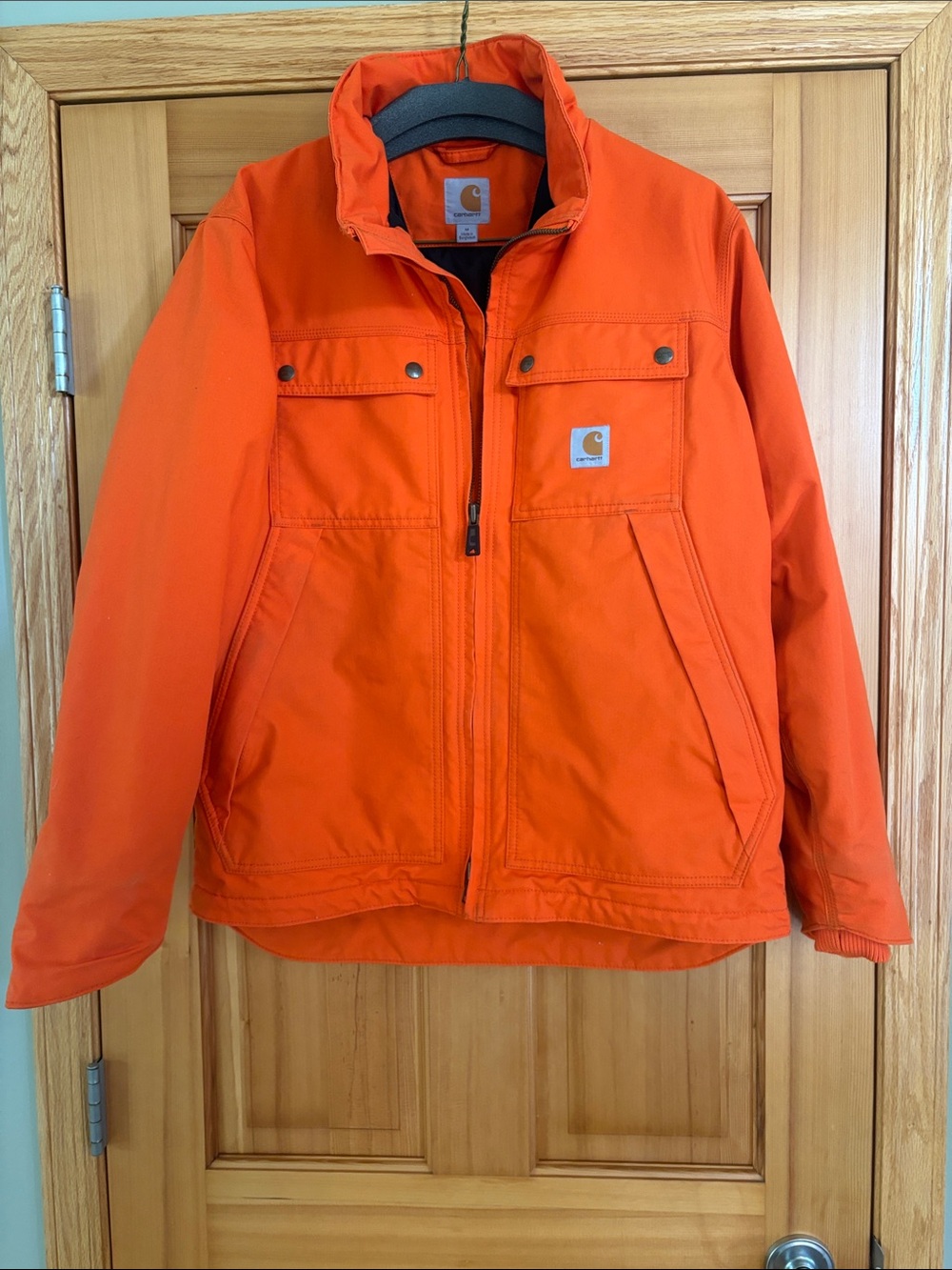 Carhartt Orange Canvas Field Jacket with Logo Patch